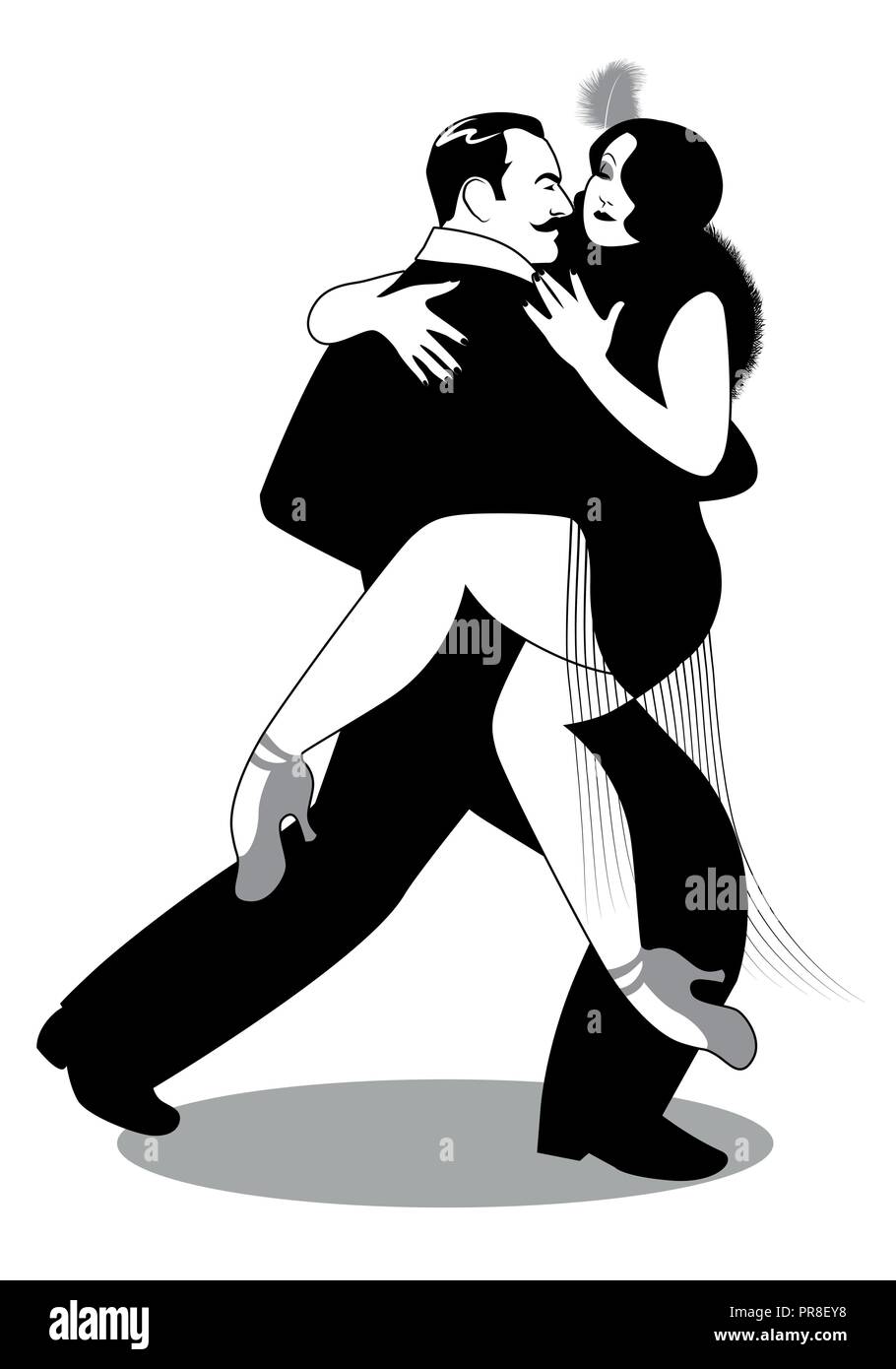 Paar Leidenschaftlich Tango Tanzen Schoner Mann Und Schone Frau Tango Tanzen Auf Ballsaal Stock Vektorgrafik Alamy