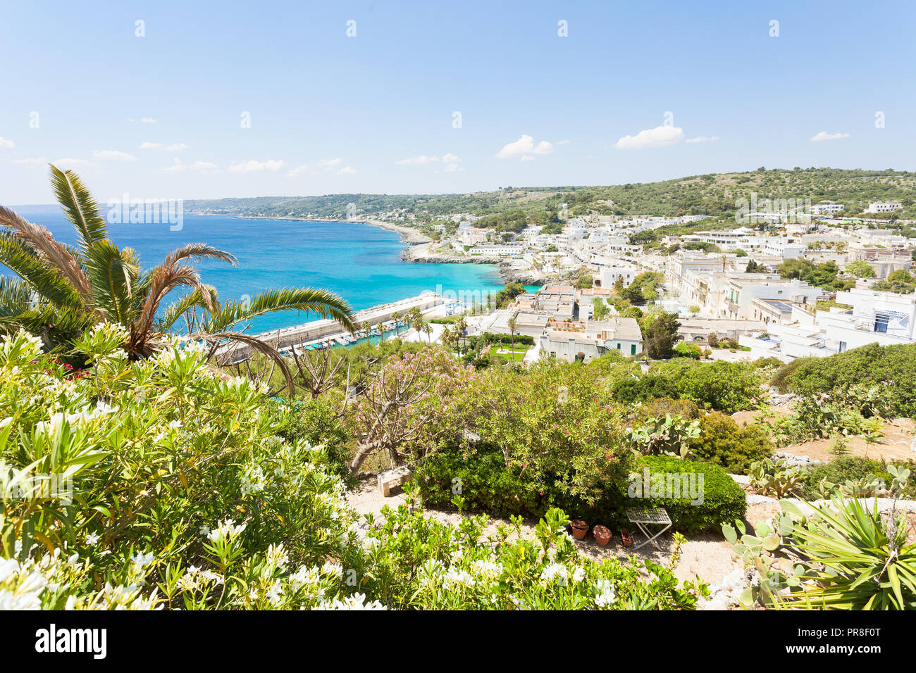 Castro Marina, Apulien, Italien - einen schönen Blick über die Stadt Castro Marina Stockfoto