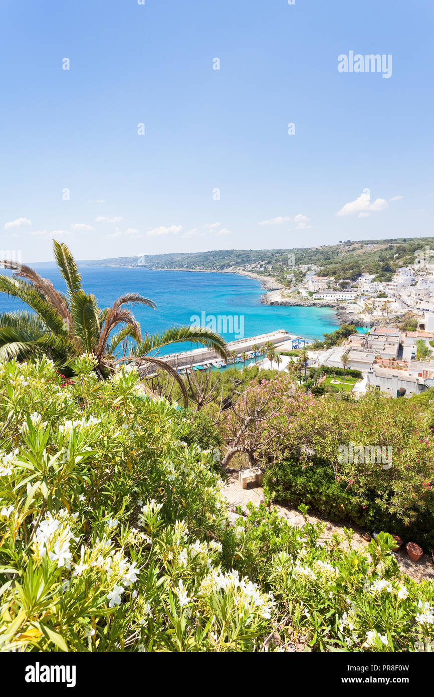 Castro Marina, Apulien, Italien - einen schönen Blick auf die Küste von Castro Marina Stockfoto