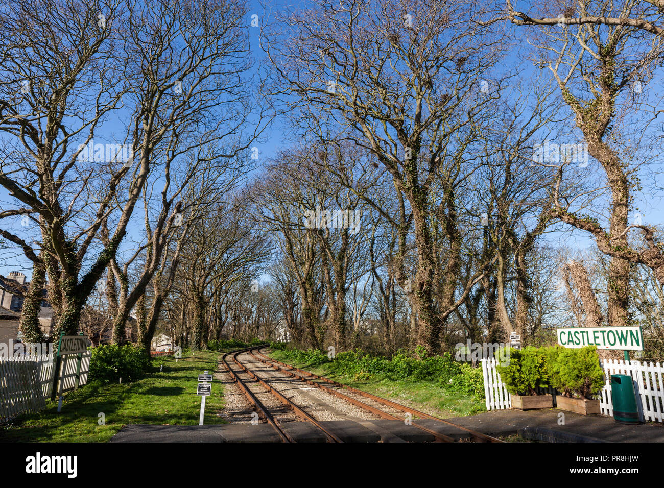 Castletown Bahnhof. Douglas, Isle of Man. Stockfoto