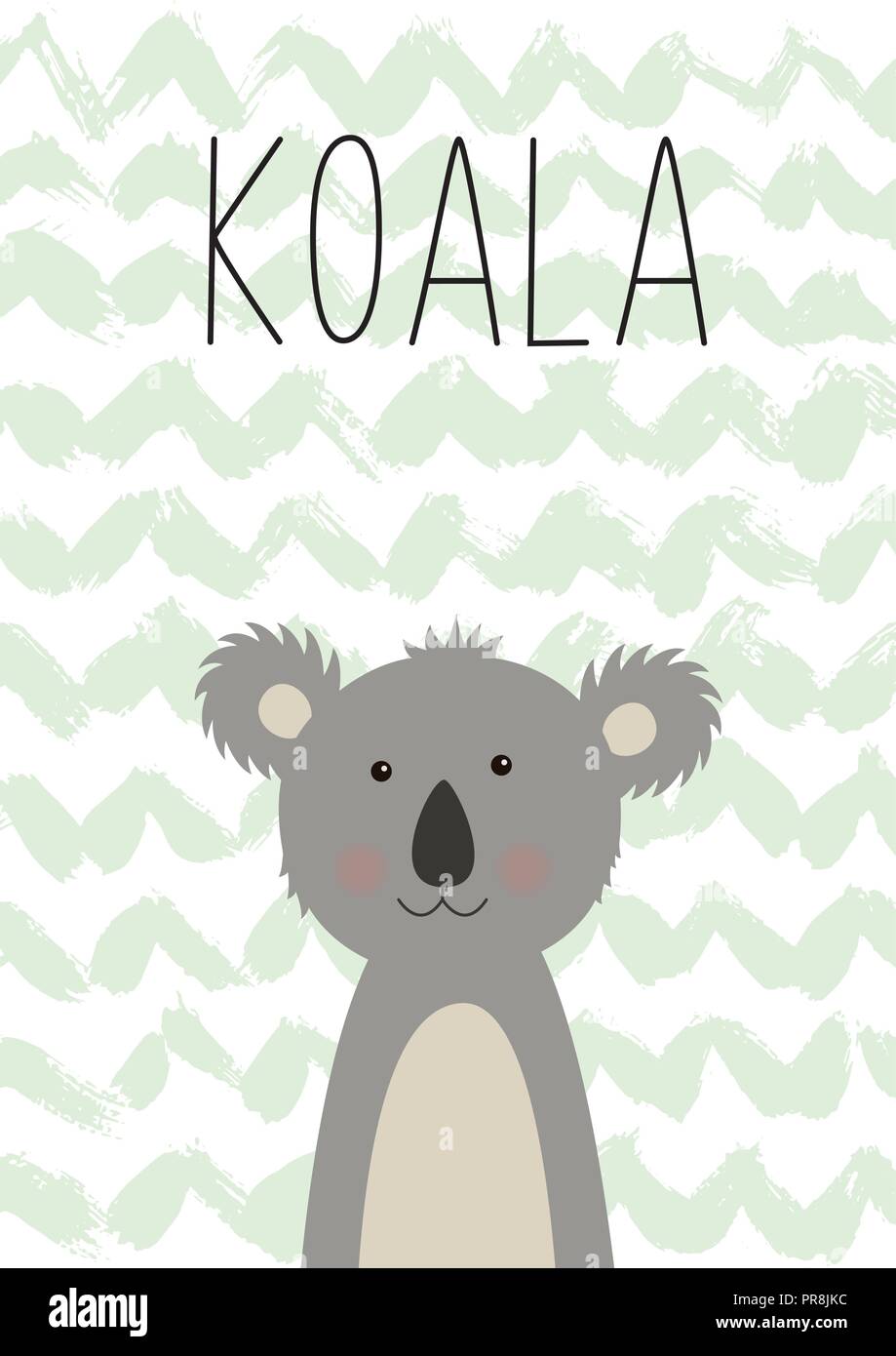 Niedlichen Koala. Poster, Karten für Kinder. Vector Illustration. Stock Vektor