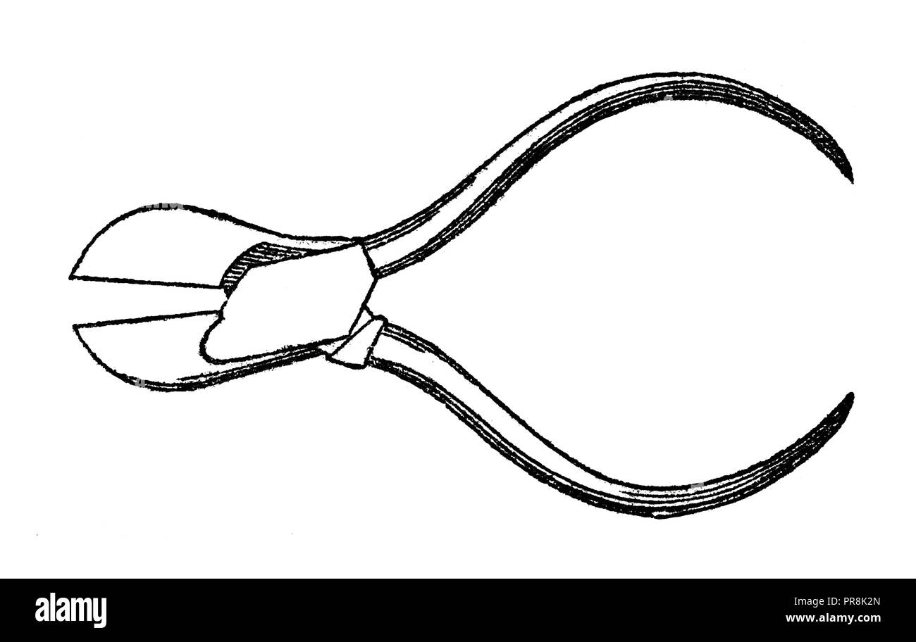 19 Abbildung: wirecutters. Originale Kunstwerke in Le Magasin Pittoresque von M. A. Lachevardiere, Paris, 1846 veröffentlicht. Stockfoto