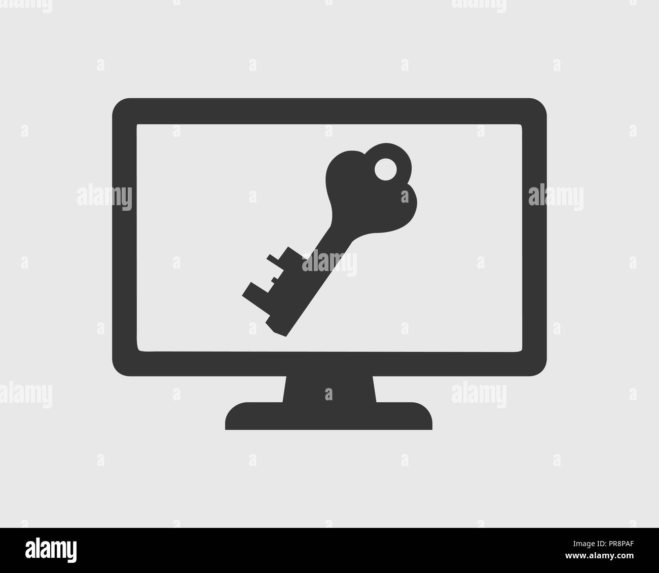 Computer Sicherheit Symbol Taste Symbol Auf Dem Bildschirm Stock Vektorgrafik Alamy