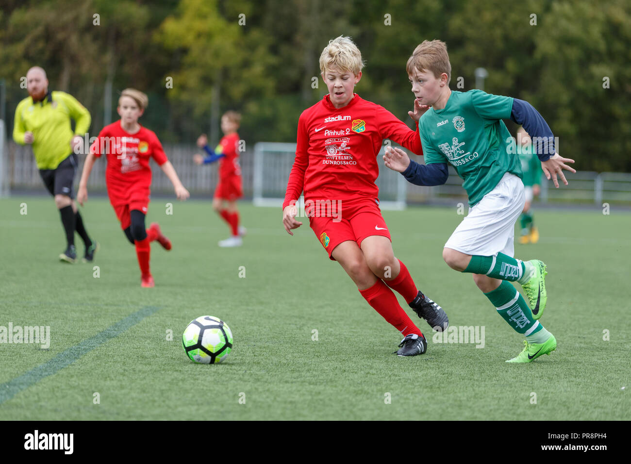 Junior Team Fußballspiel Torslanda IK gegen Lundby WENN Stockfoto