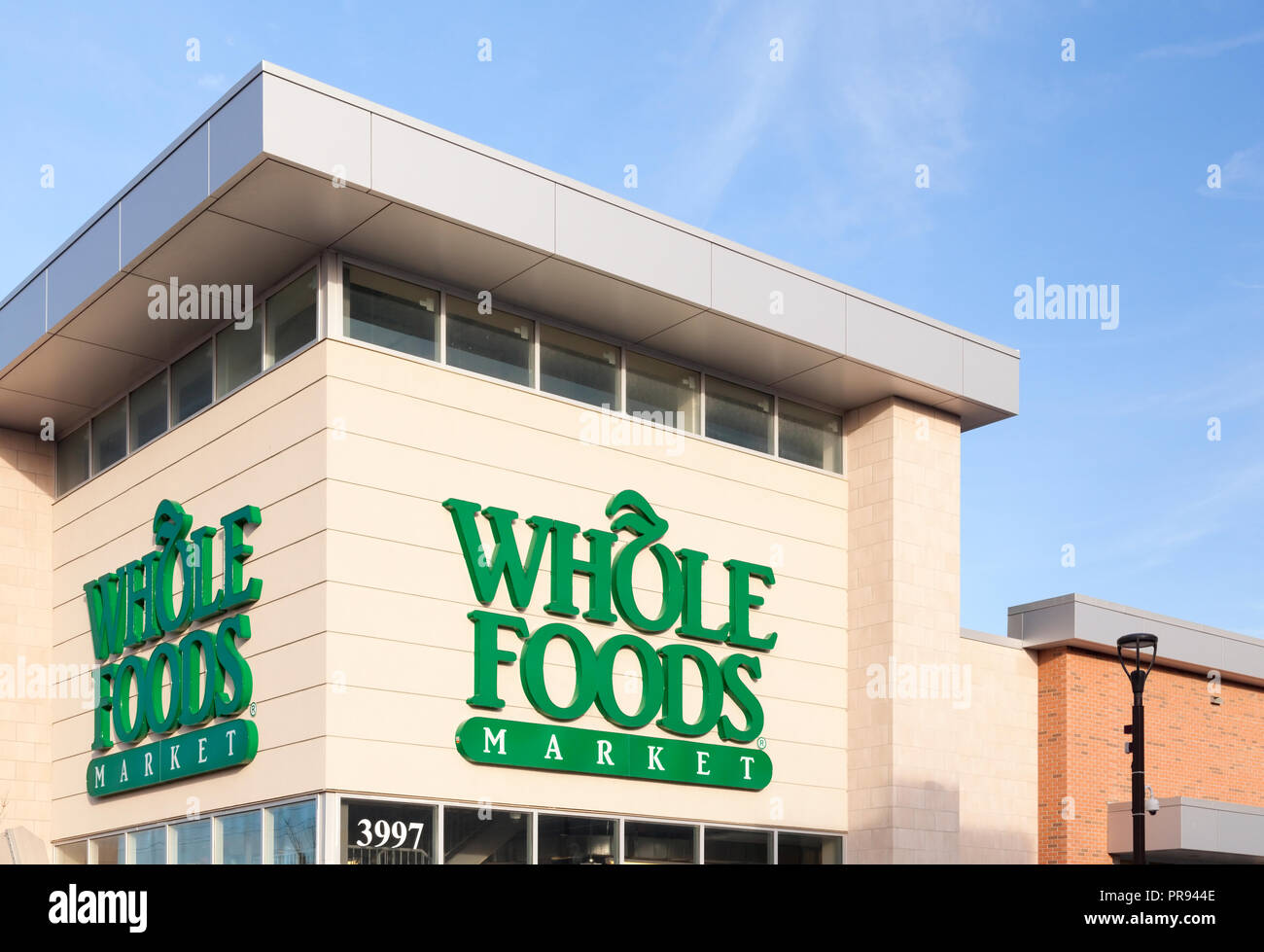 Ein Whole Foods Market Stores in Markham, Ontario, Kanada. Stockfoto