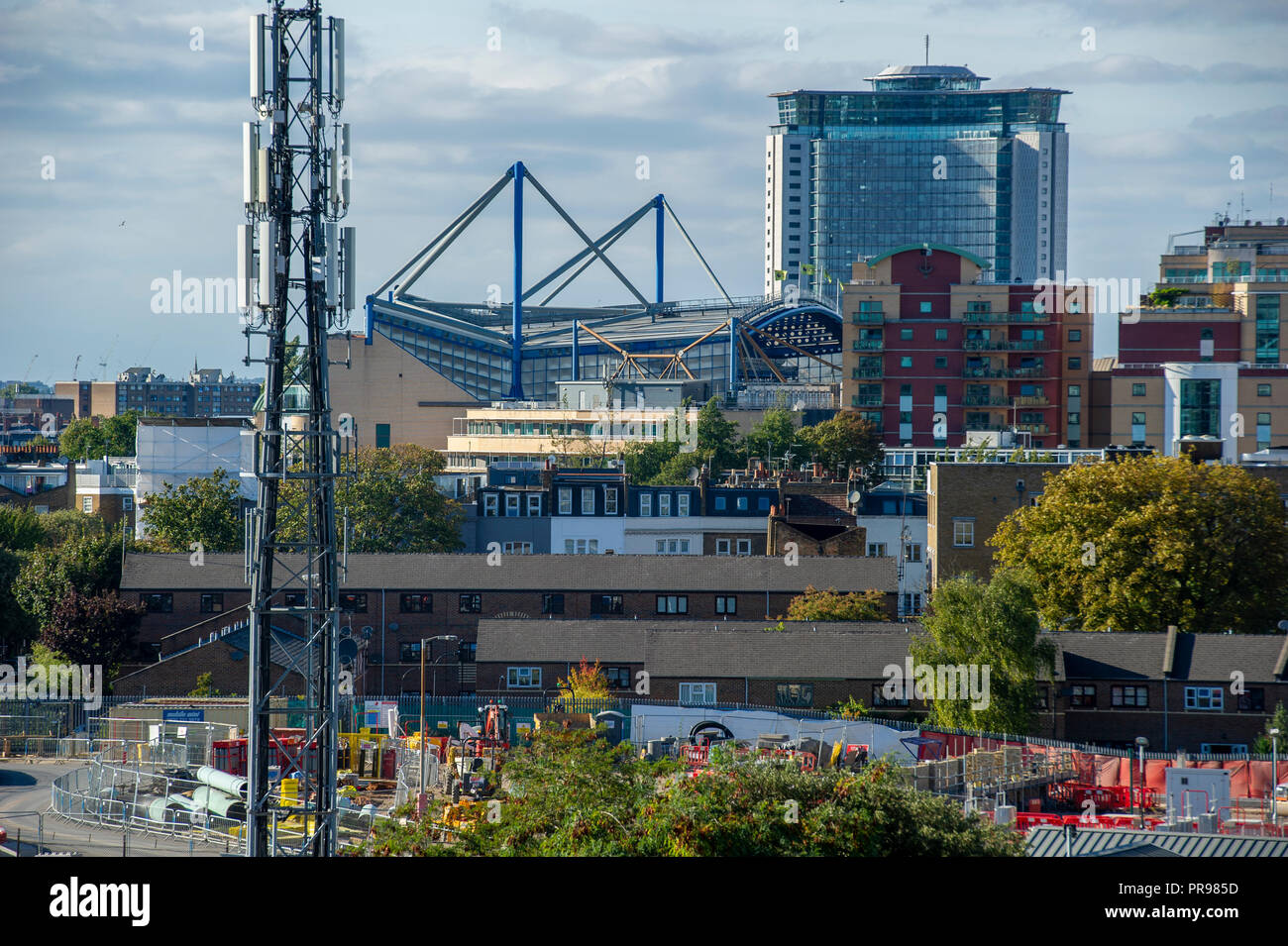 Der Chelsea Football Club Football Ground, Stamford Bridge. Stockfoto