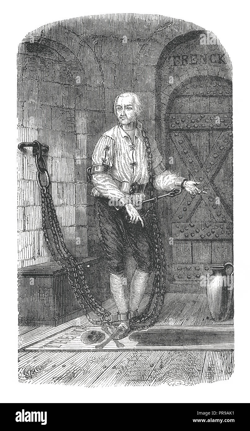 19 Abbildung: Baron Trenck Friedrich in seiner Zelle, in Magdeburg. Friedrich Freiherr von der Trenck (16. Februar 1726 - vom 25. Juli 1794) w Stockfoto