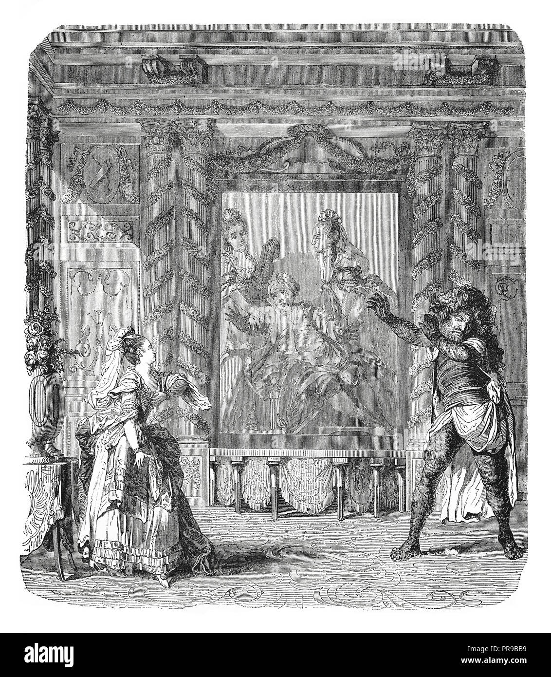 19 Abbildung: eine Szene aus "Zemira und Azor' Oper - Ballett von Marmontel und Gretry (1771). Nach einem Drucken seit dem 18. Jahrhundert. Original ar Stockfoto