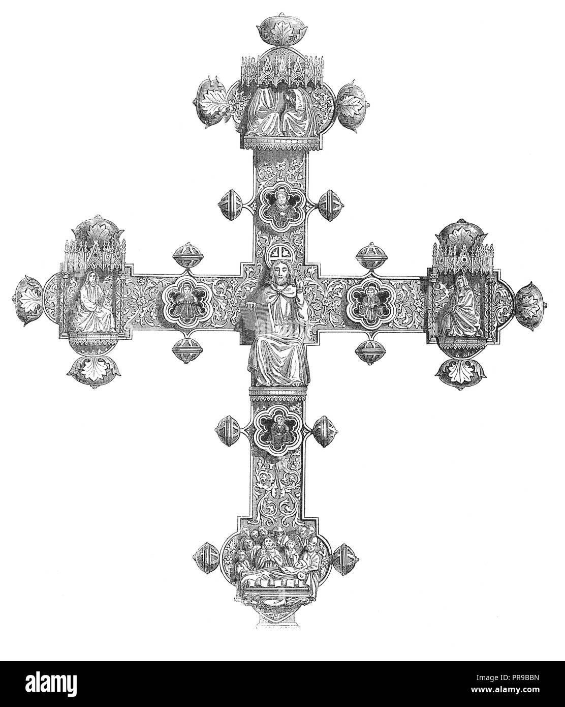 19 Abbildung: das Kreuz von einer Kirche in Lanciano. Originale Kunstwerke in Le Magasin Pittoresque von M. A. Lachevardiere, Paris, 18 veröffentlicht. Stockfoto