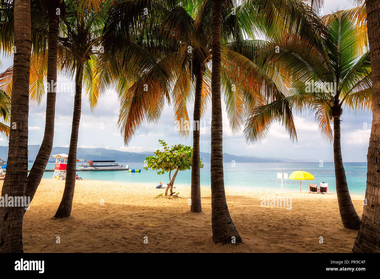 Jamaica Beach, Montego Bay, dem Karibischen Meer. Stockfoto