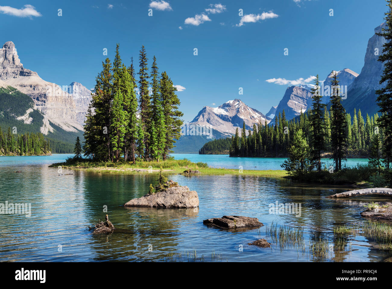 Spirit Island in Jasper National Park, Kanada Stockfoto
