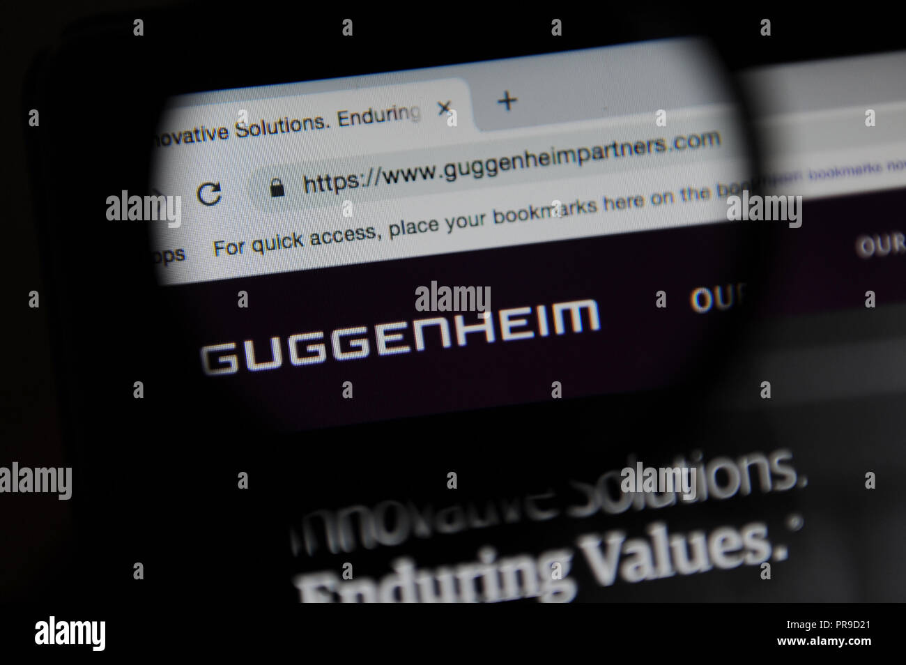 Guggenheim Partners website Stockfoto