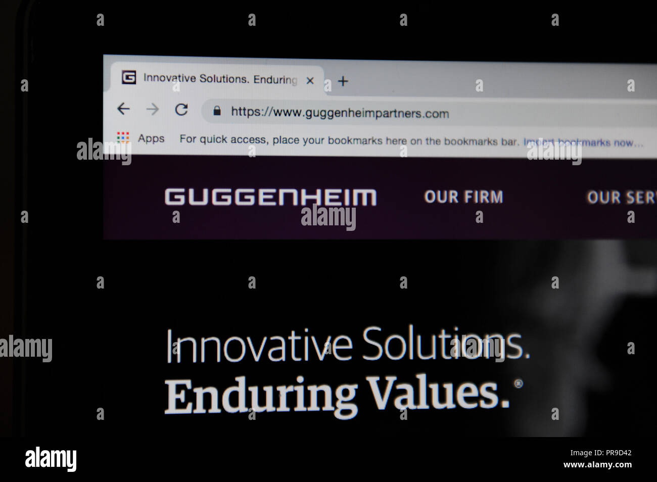 Guggenheim Partners website Stockfoto