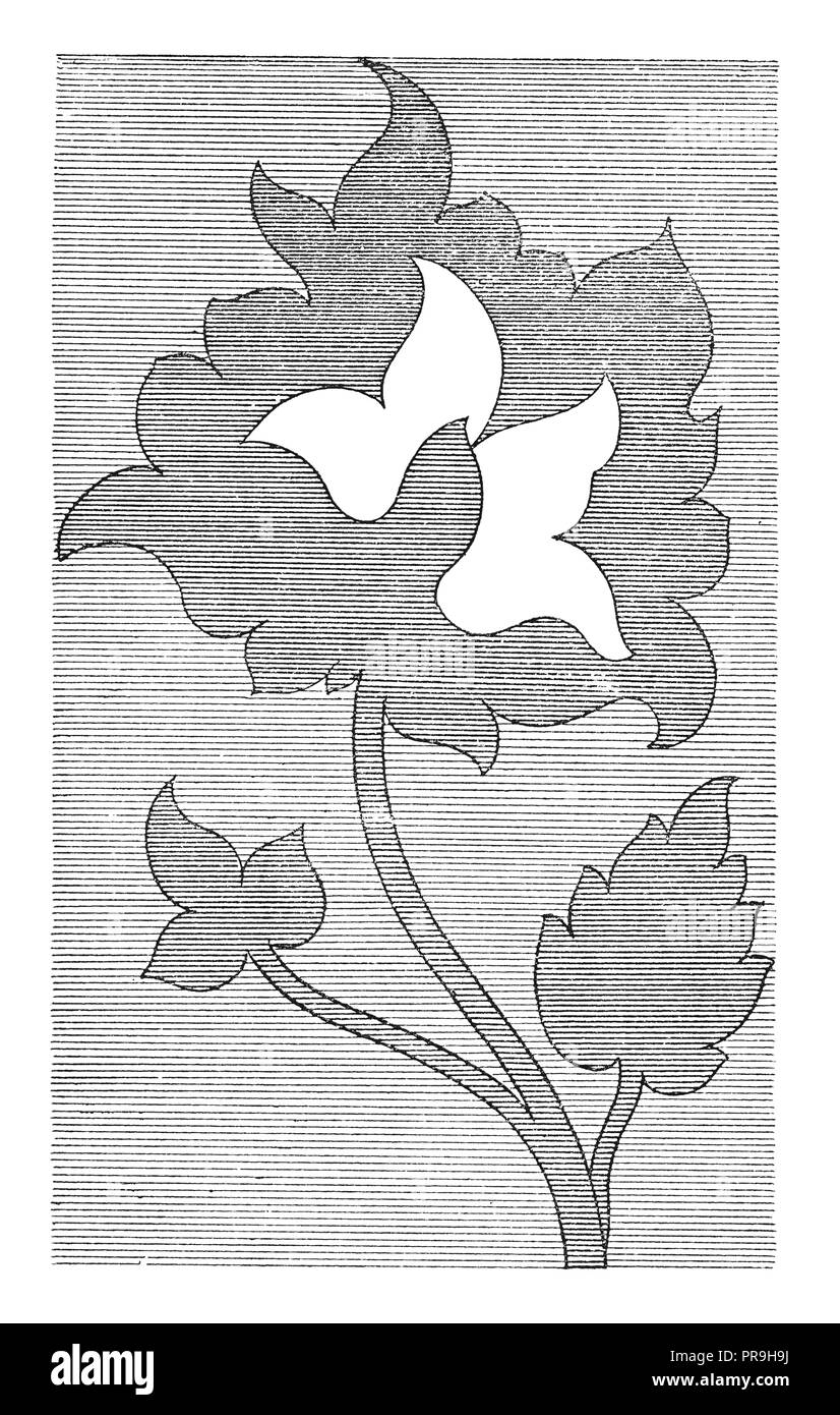 19 Abbildung: ein Design für eingelegte arbeiten. In "Die praktische Zeitschrift, eine Illustrierte Cyclopedia von Industrial News, Erfindungen veröffentlicht. Stockfoto