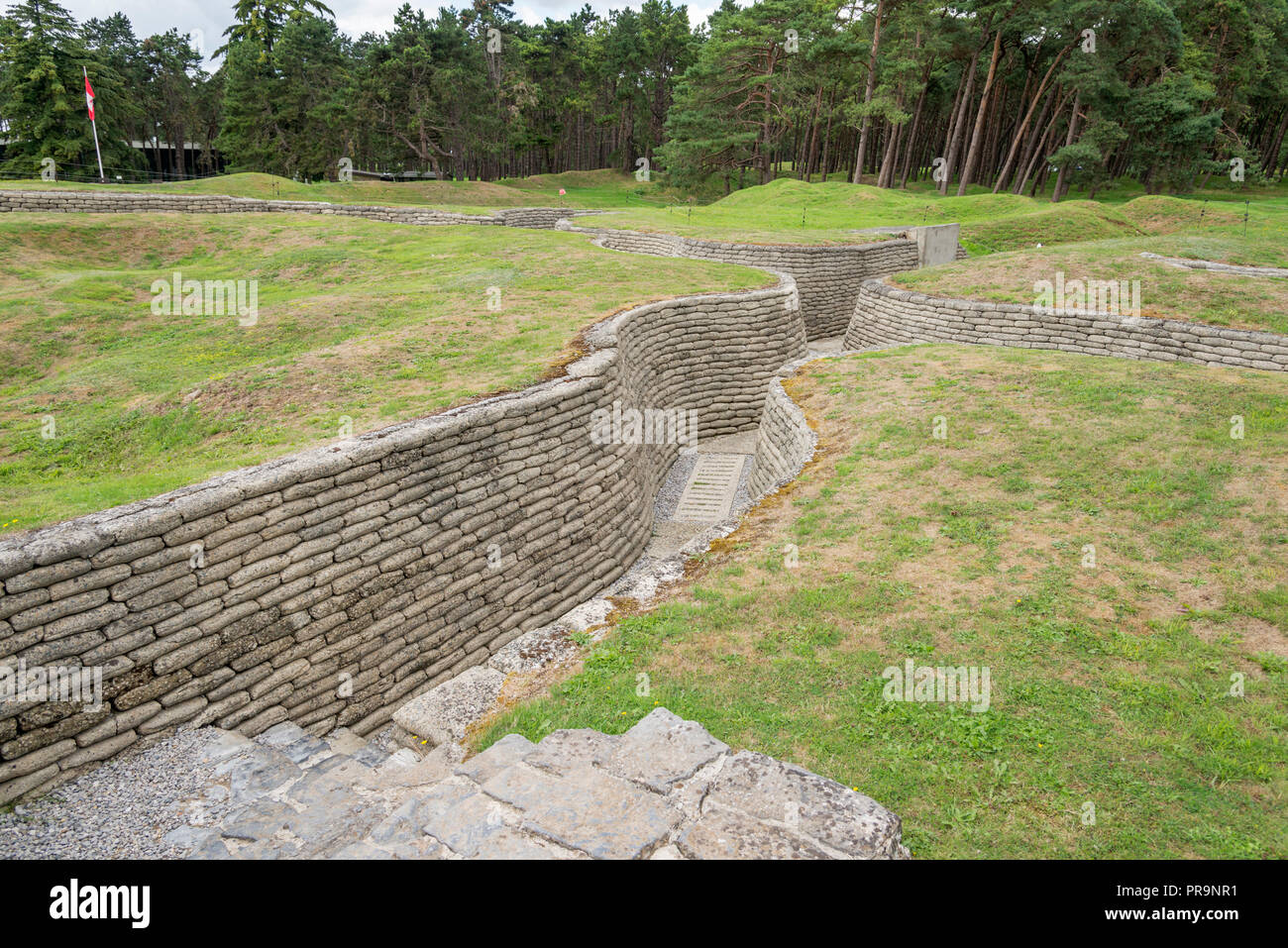 Die schützengräben an Vimy Ridge in Frankreich Stockfoto