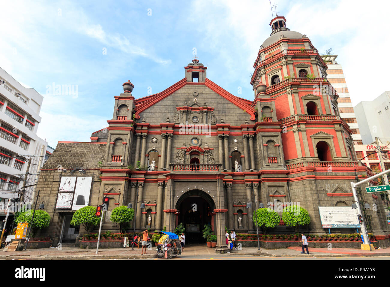 Ansicht der Binondo Kirche (Basilika des Hl. Lorenzo Ruiz und Die Muttergottes vom heiligen Rosenkranz Pfarrei) Stockfoto
