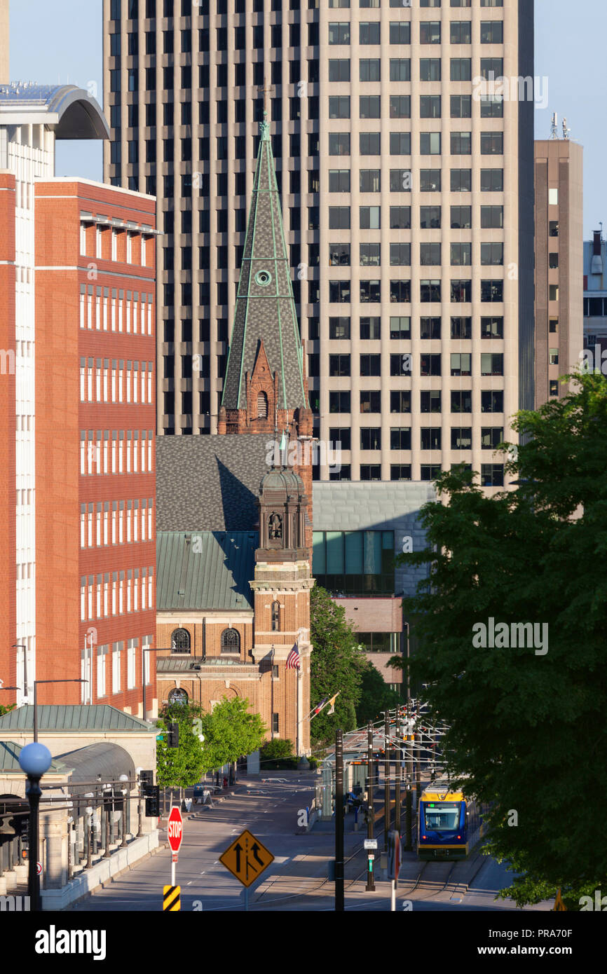 Panorama von St. Paul vom State Capitol Hill. St. Paul, Minnesota, USA. Stockfoto