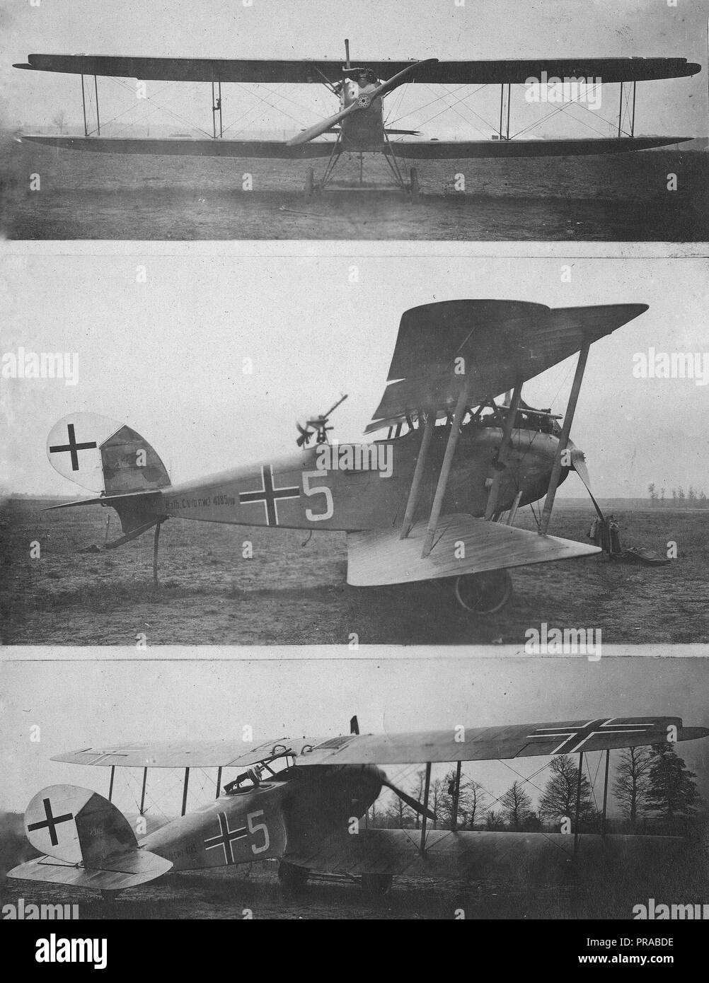 Arten von deutschen Flugzeugen. Halberstadt 2-Sitzer. Typ C5. (Datum unbekannt) Stockfoto