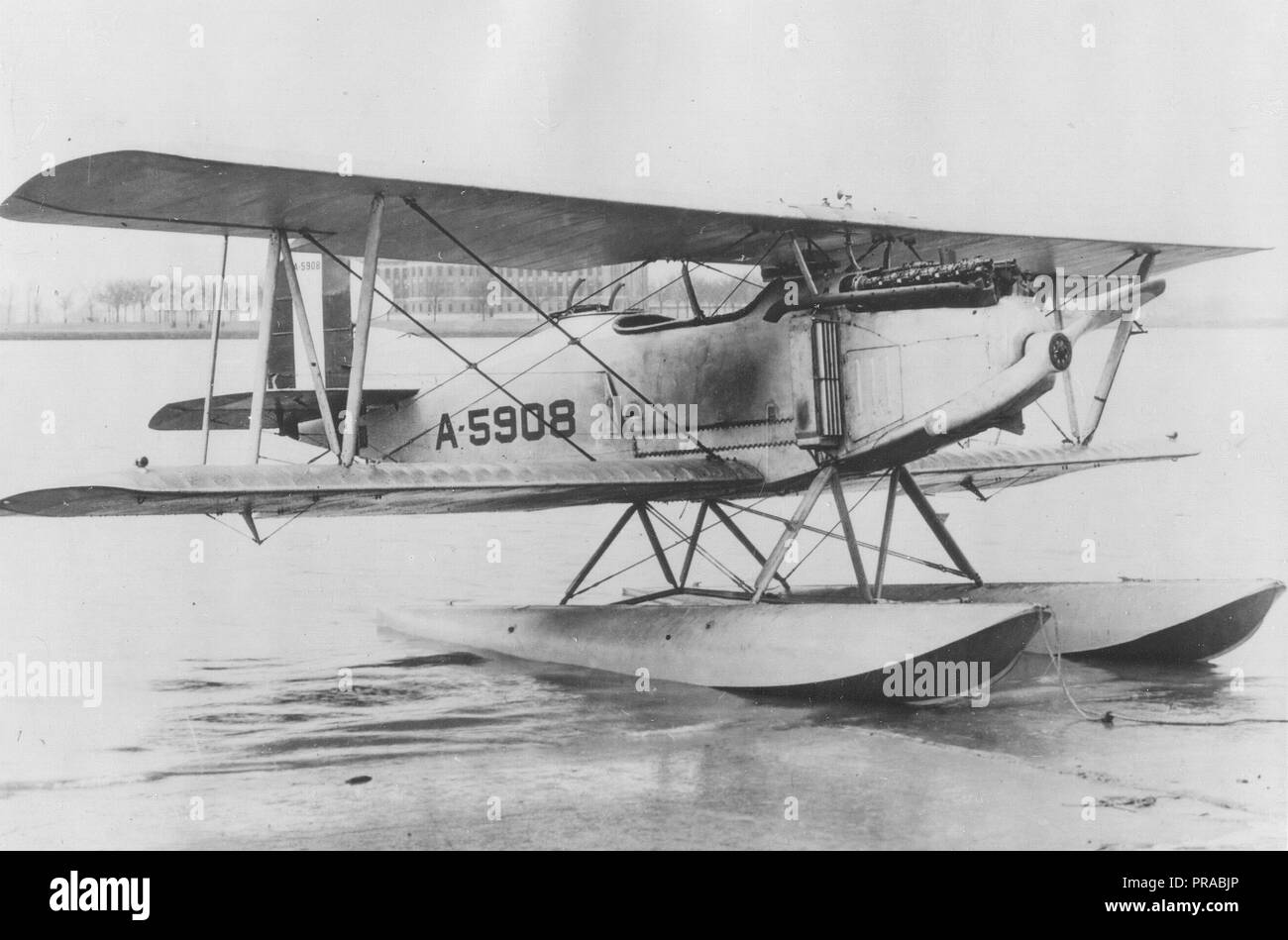 Unbekannter Typ und Datum einer Sea Plane im Ersten Weltkrieg ära Stockfoto