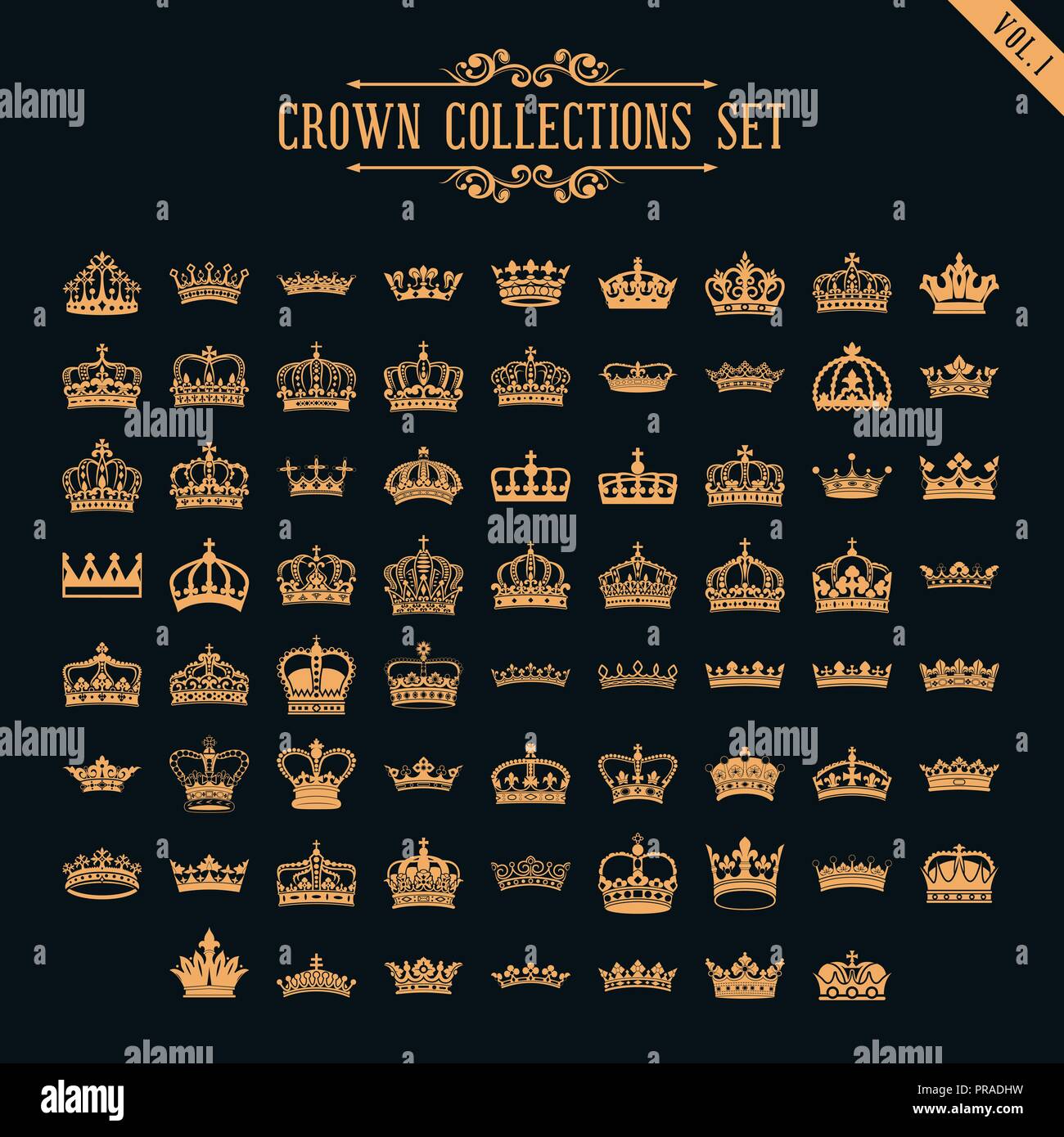 Krone Sammlung Stock Vektor