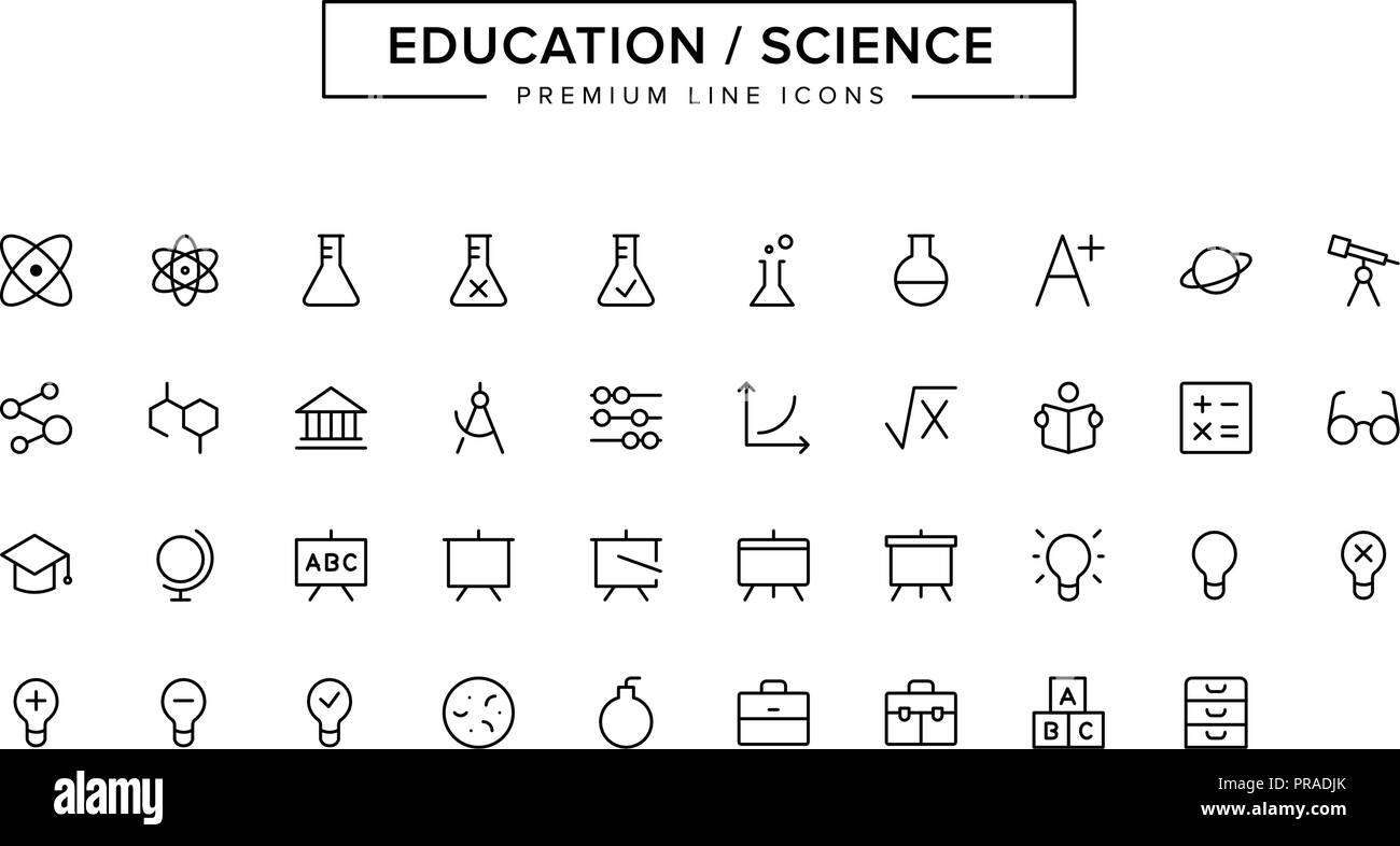 Bildung Wissenschaft online Icon Set Stock Vektor