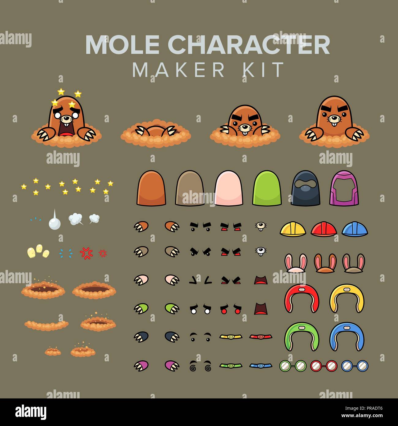 Mole Charakter Teekocher kit Stock Vektor