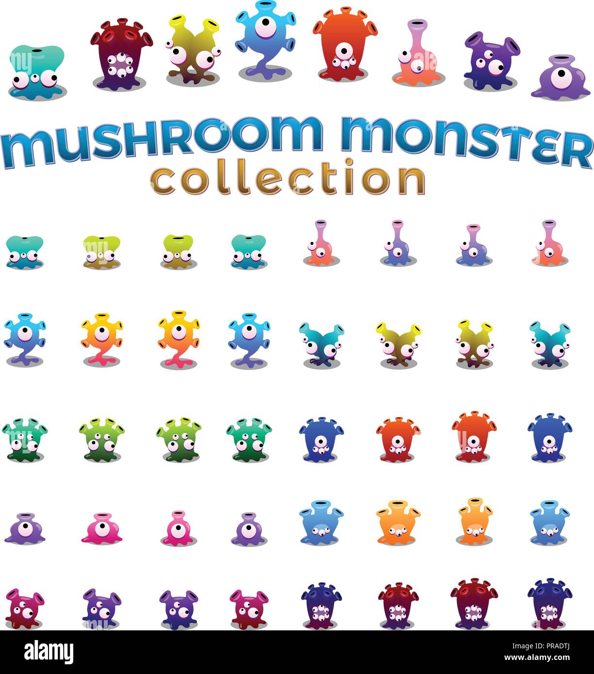 Pilz monster Collection Stock Vektor