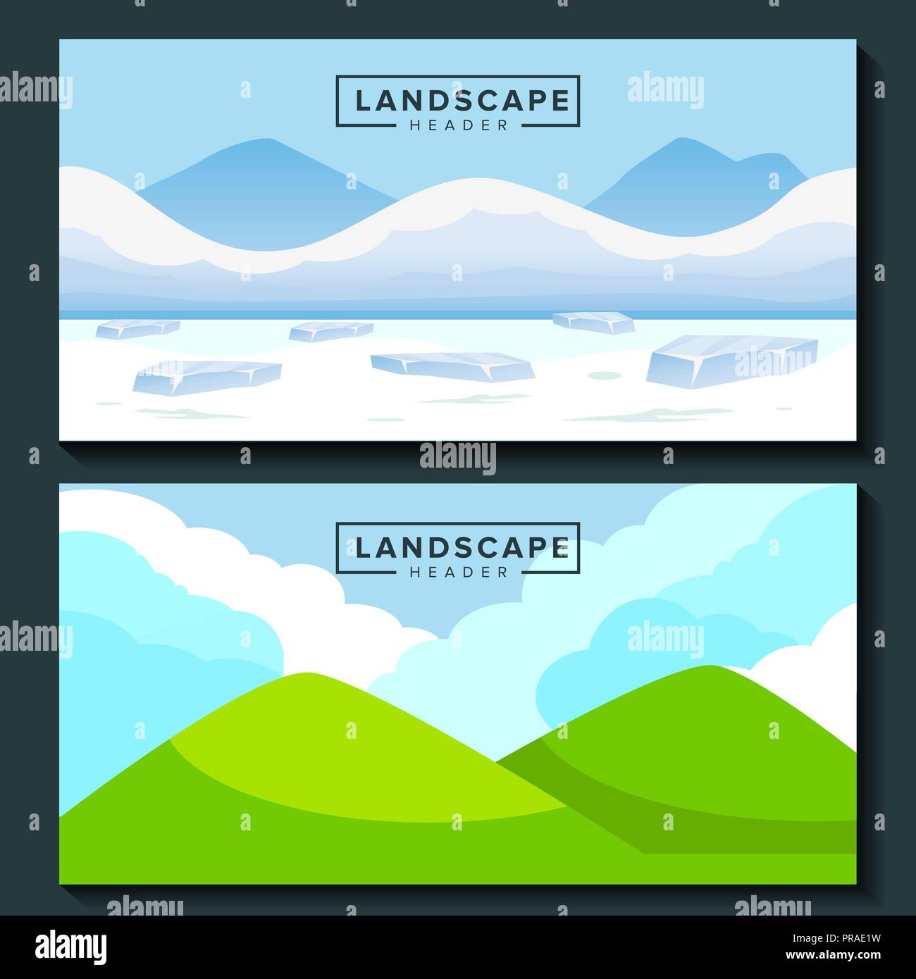Winter und Frühling Landschaft Hintergrund Stock Vektor