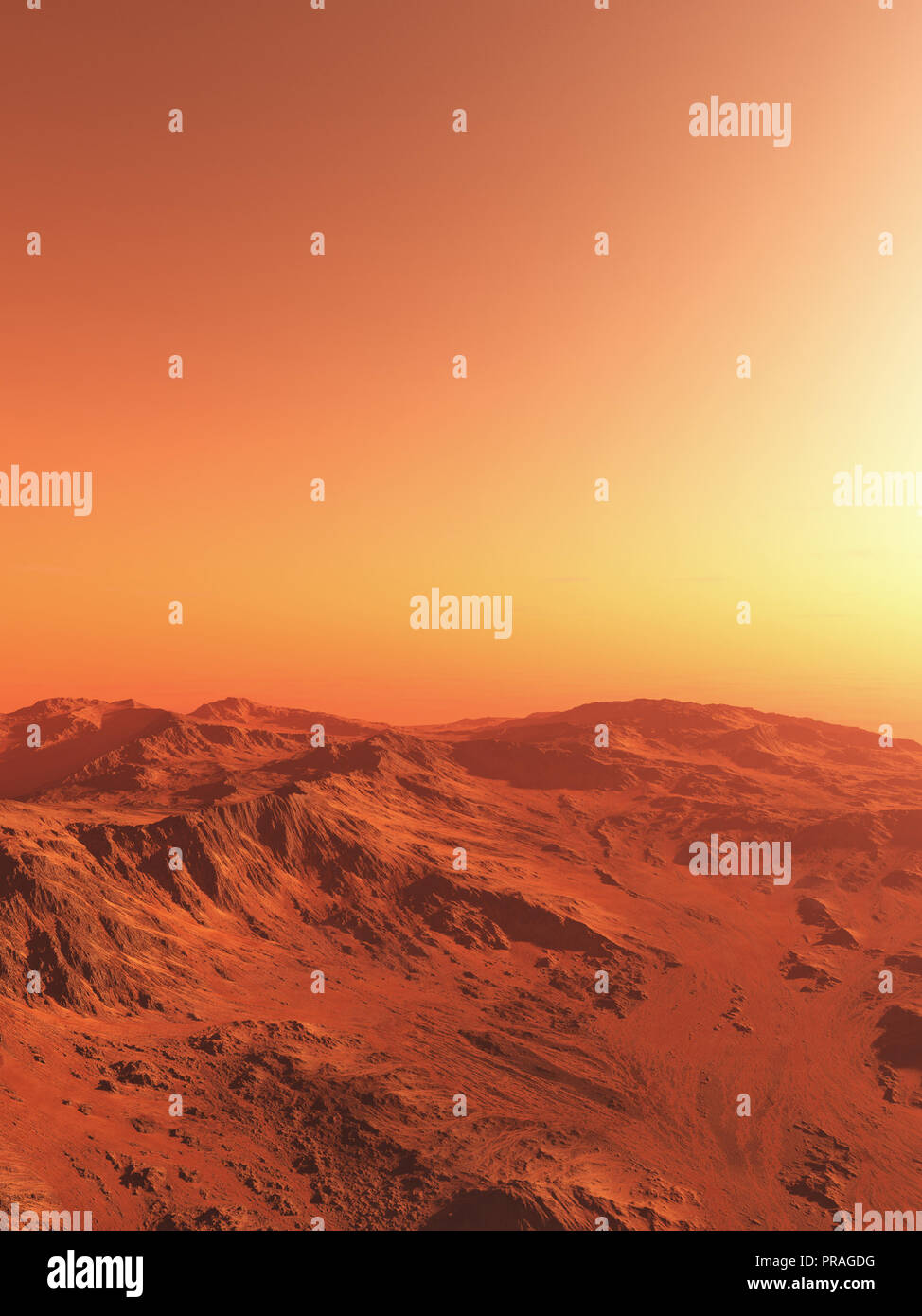 Mars Landschaft Illustration Stockfoto