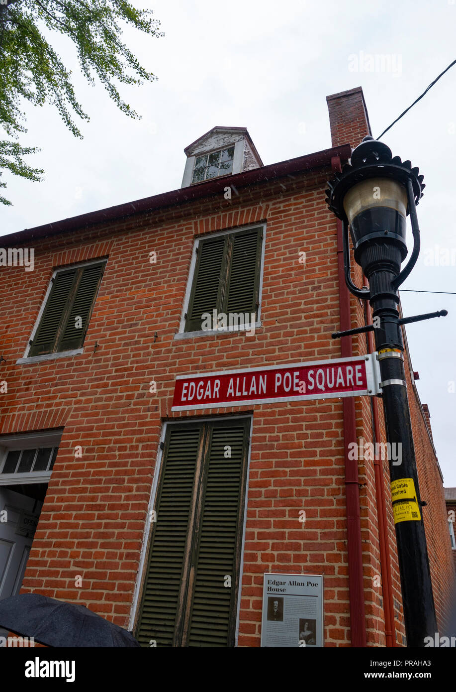 Maryland MD Baltimore Edgar Allan Poe-Haus und Museum Schriftsteller Dichter Stockfoto