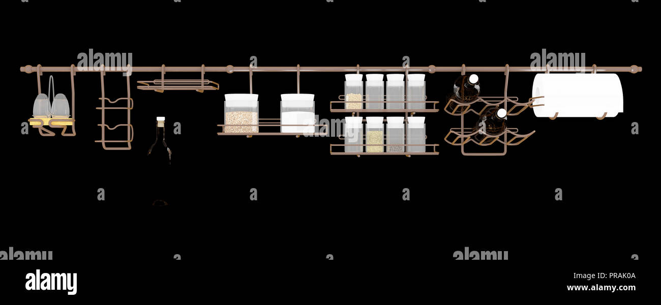 3D-Render von Küchengeräten Stockfoto