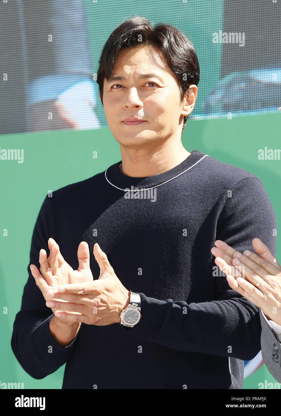 01 Okt, 2018. S. Korean actor Jang Dong-gun Koreanische Schauspieler Jang Dong-gun, besucht die 5. handon Tag in Seoul Land in Gwacheon, Gyeonggi Provinz, südlich von Seoul, on Sept. 29, 2018. Credit: Yonhap/Newcom/Alamy leben Nachrichten Stockfoto