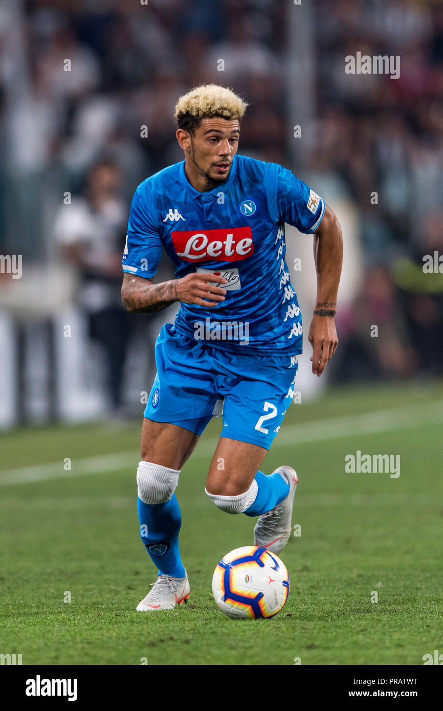 Kevin Malcuit (Neapel) während Erie der Italienischen eine "Übereinstimmung zwischen Juventus 3-1 Napoli bei Allianz Stadion am 29. September 2018 in Turin, Italien. Credit: Maurizio Borsari/LBA/Alamy leben Nachrichten Stockfoto