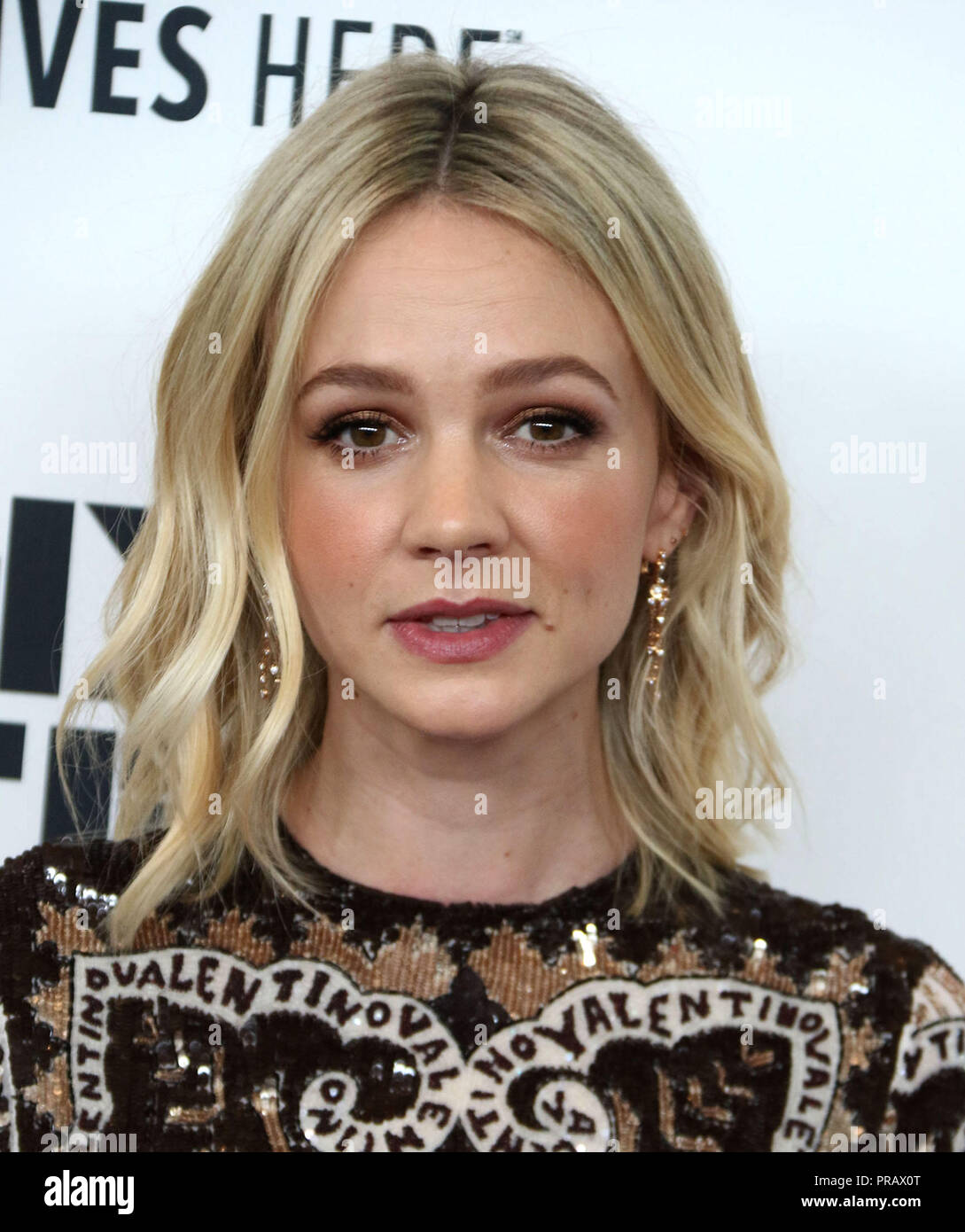 New York City, New York, USA. 30 Sep, 2018. Schauspielerin Carey Mulligan nimmt "Wildlife" während der 56 New York Film Festival findet in der Alice Tully Hall im Lincoln Center statt. Credit: Nancy Kaszerman/ZUMA Draht/Alamy leben Nachrichten Stockfoto