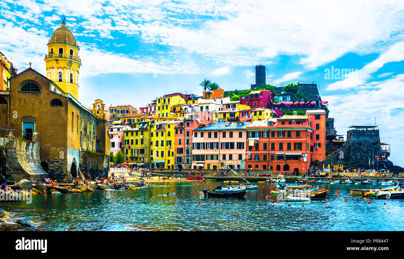 Cinque Terre Vernazza, Ligurien Italien Stockfoto