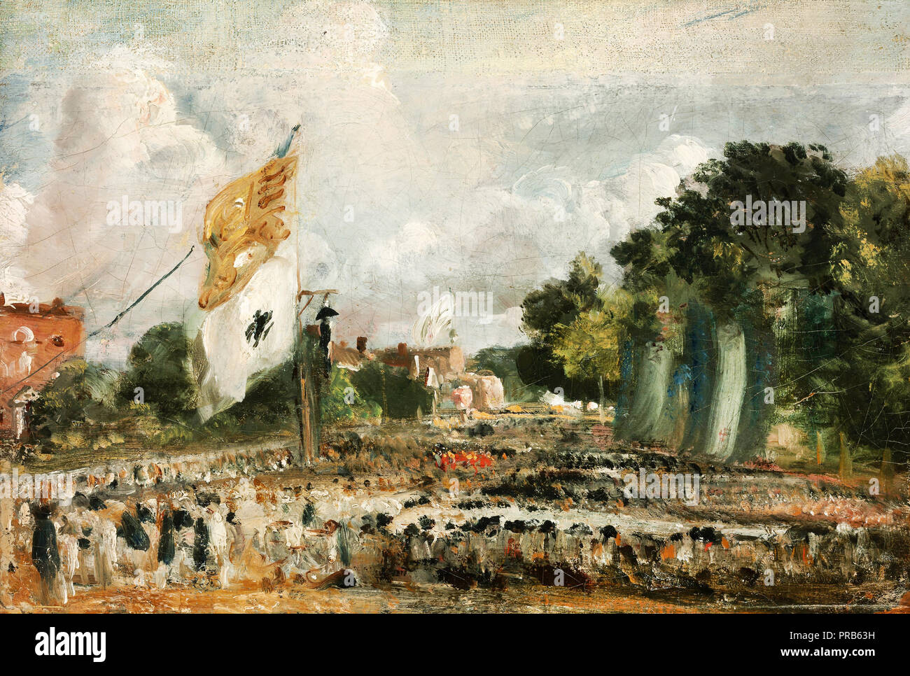 John Constable, die Feier im East Bergholt der Frieden von 1814 Abgeschlossen in Paris zwischen Frankreich und den Alliierten Mächte, ca. 1824 Öl auf Leinwand Stockfoto
