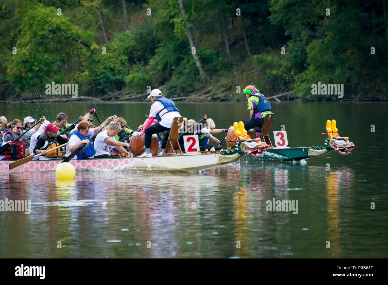 Drachenboot Drachenboot Festival 2018, Pittsburgh, Pittsburgh, Pennsylvania, USA Stockfoto