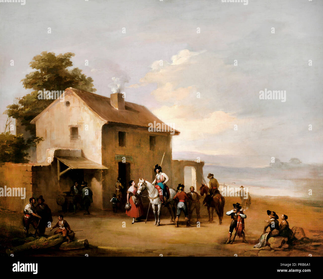 Jose Elbo Penuelas, einem Country Inn 1843 Öl auf Leinwand, Museum der Romantik, Madrid, Spanien. Stockfoto