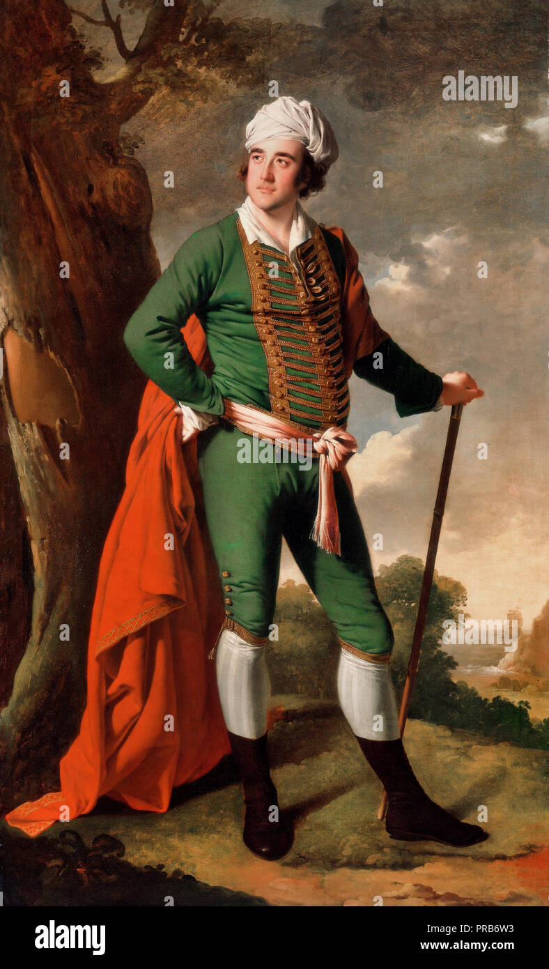 Joseph Wright, Porträt eines Mannes, der "indischen Kapitän", ca. 1767, Öl auf Leinwand, Yale Center für British Art, New Haven, USA bekannt. Stockfoto