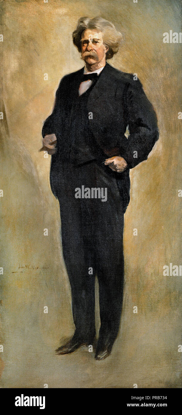 John White Alexander, Porträt von Samuel L. Clemens, Mark Twain, 1912-1913 Öl auf Leinwand, die National Portrait Gallery, Washington, D.C., USA. Stockfoto