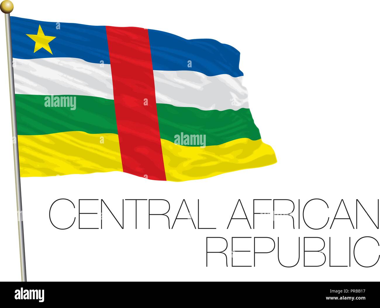 Zentralafrikanische Republik Fahne, Vektor, Abbildung Stock Vektor