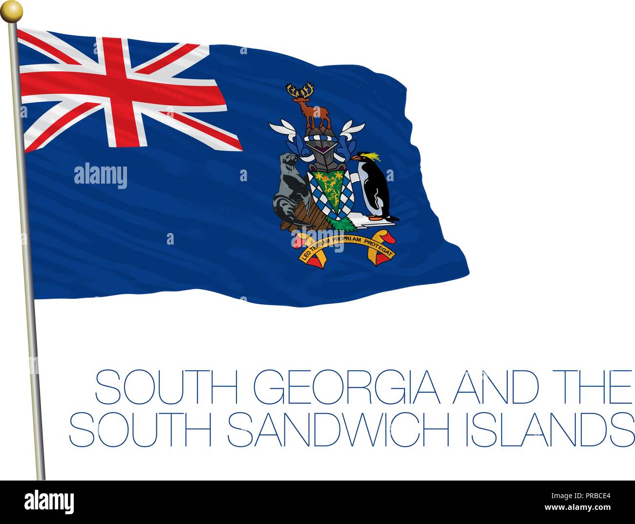 Südgeorgien und Sanwich Inseln Flagge, Vektor, Abbildung Stock Vektor