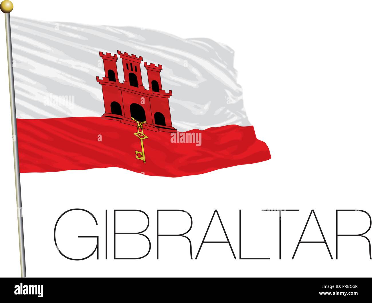 Gibraltar Flagge, Vektor, Abbildung Stock Vektor