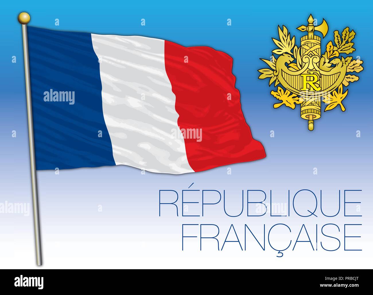 Flagge Frankreich, Vector Illustration Stock Vektor