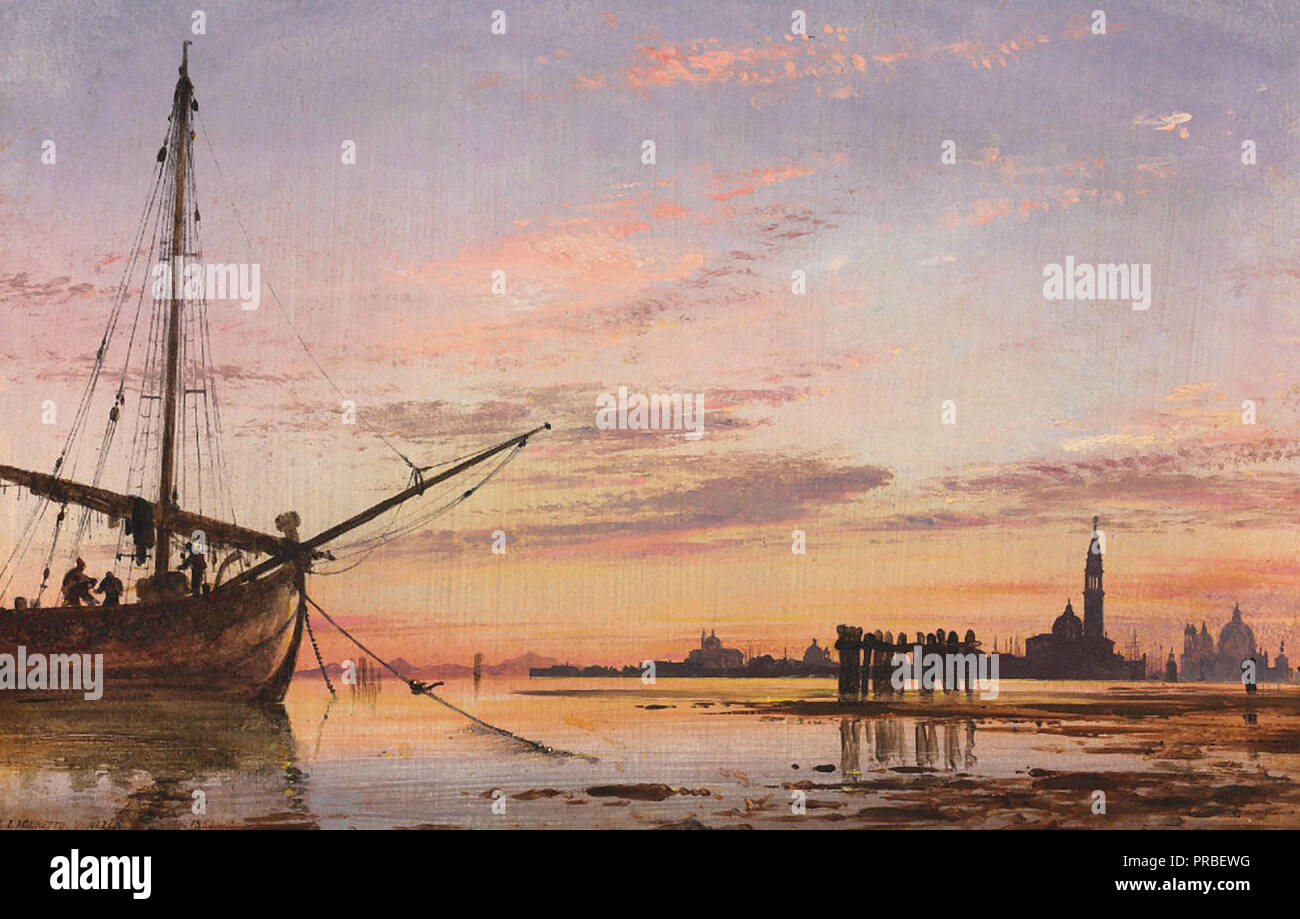 Cooke Edward William - Blick über die Lagune von Venedig Sonnenuntergang Stockfoto