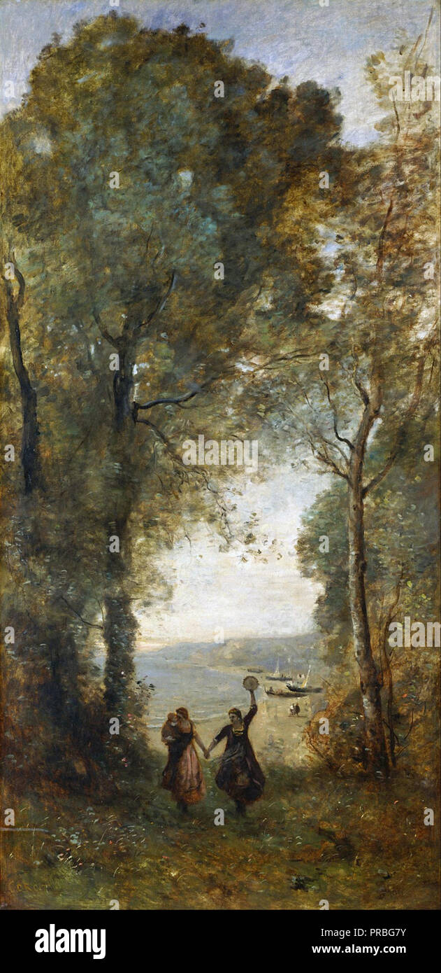 Jean Baptiste Camille Corot-Souvenir de La Plage de Neapel Stockfoto