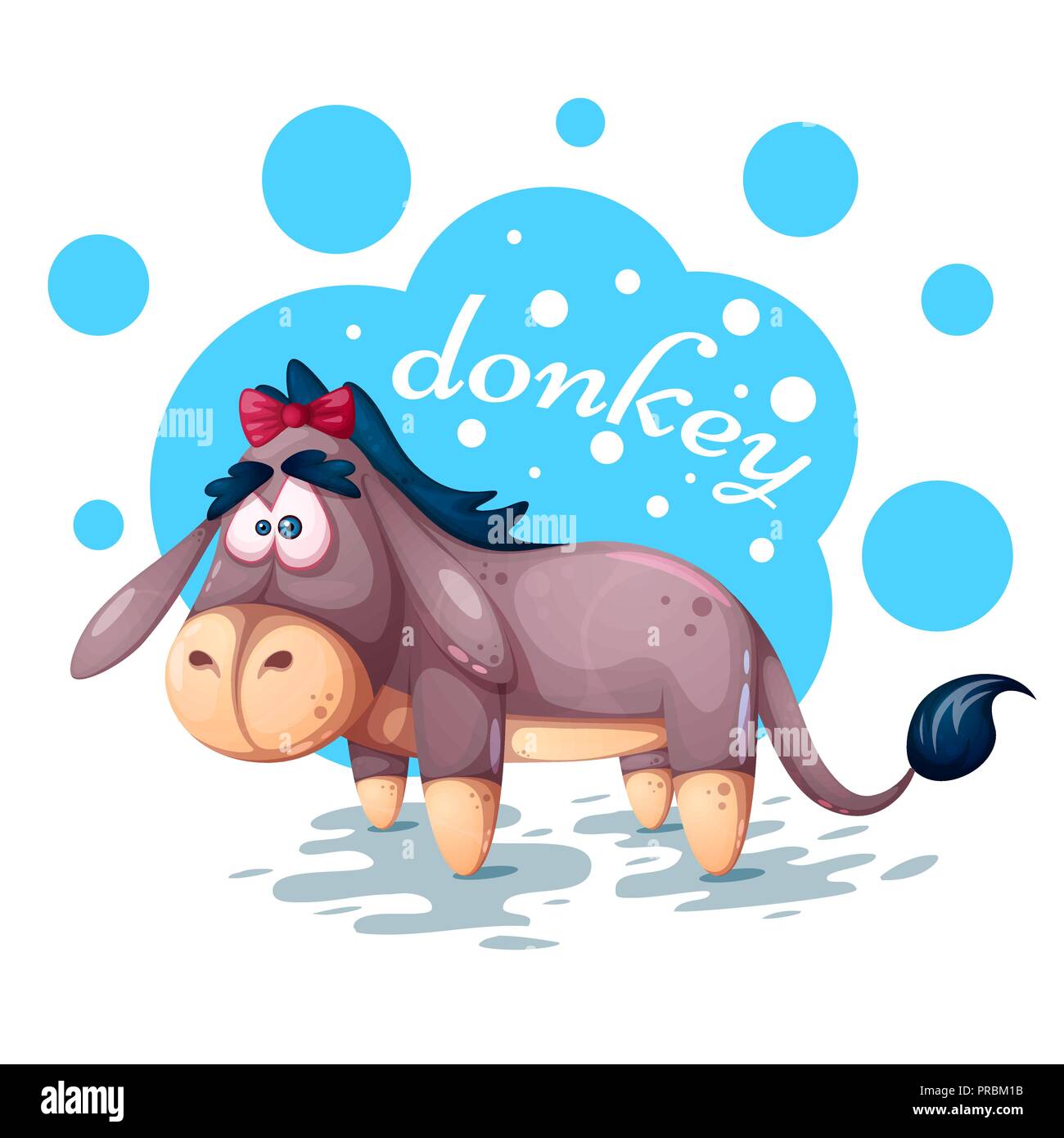 Cute teddy Esel - Lustige Abbildung. Stock Vektor