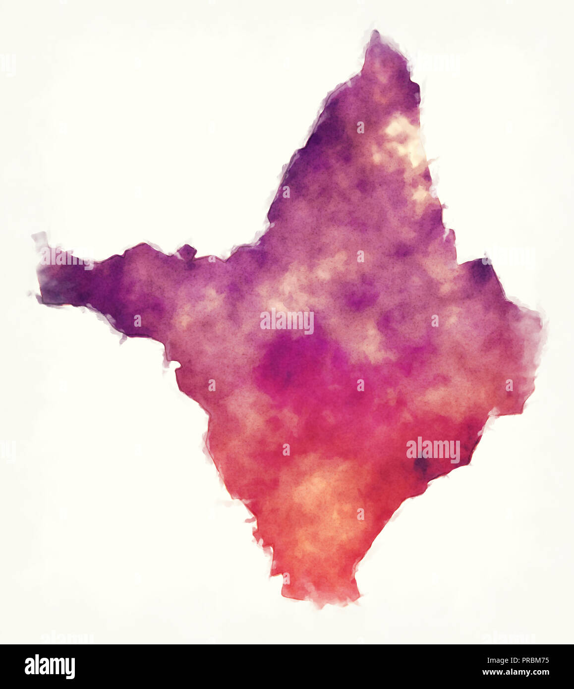 Amapa föderativen Einheit aquarell Karte von Brasilien vor einem weißen Hintergrund Stockfoto