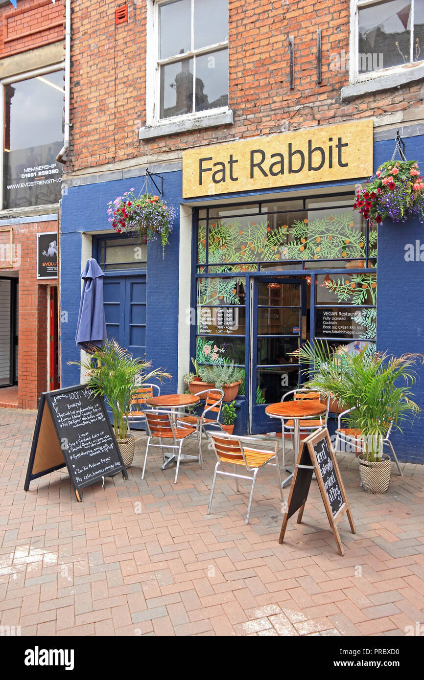 Fat Rabbit vegan streetfood Restaurant, Oswestry Stockfoto