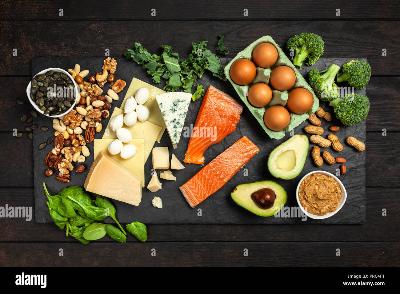 Keto Diät Lebensmittel Zutaten Stockfoto